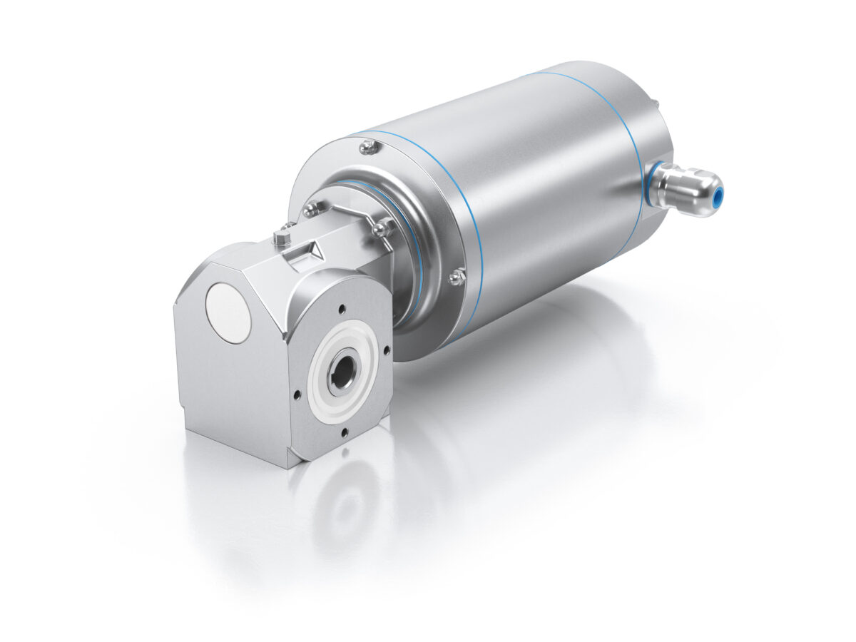 Edelstahlantrieb, Schneckengetriebe mit Smooth Body Motor aus Edelstahl mit IP69K